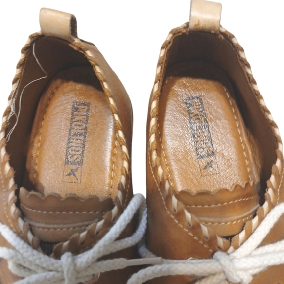 Pikolinos Tan Leather Oxfords Women's Leather Lace Up Flats Size 6 - Picture 4 of 10